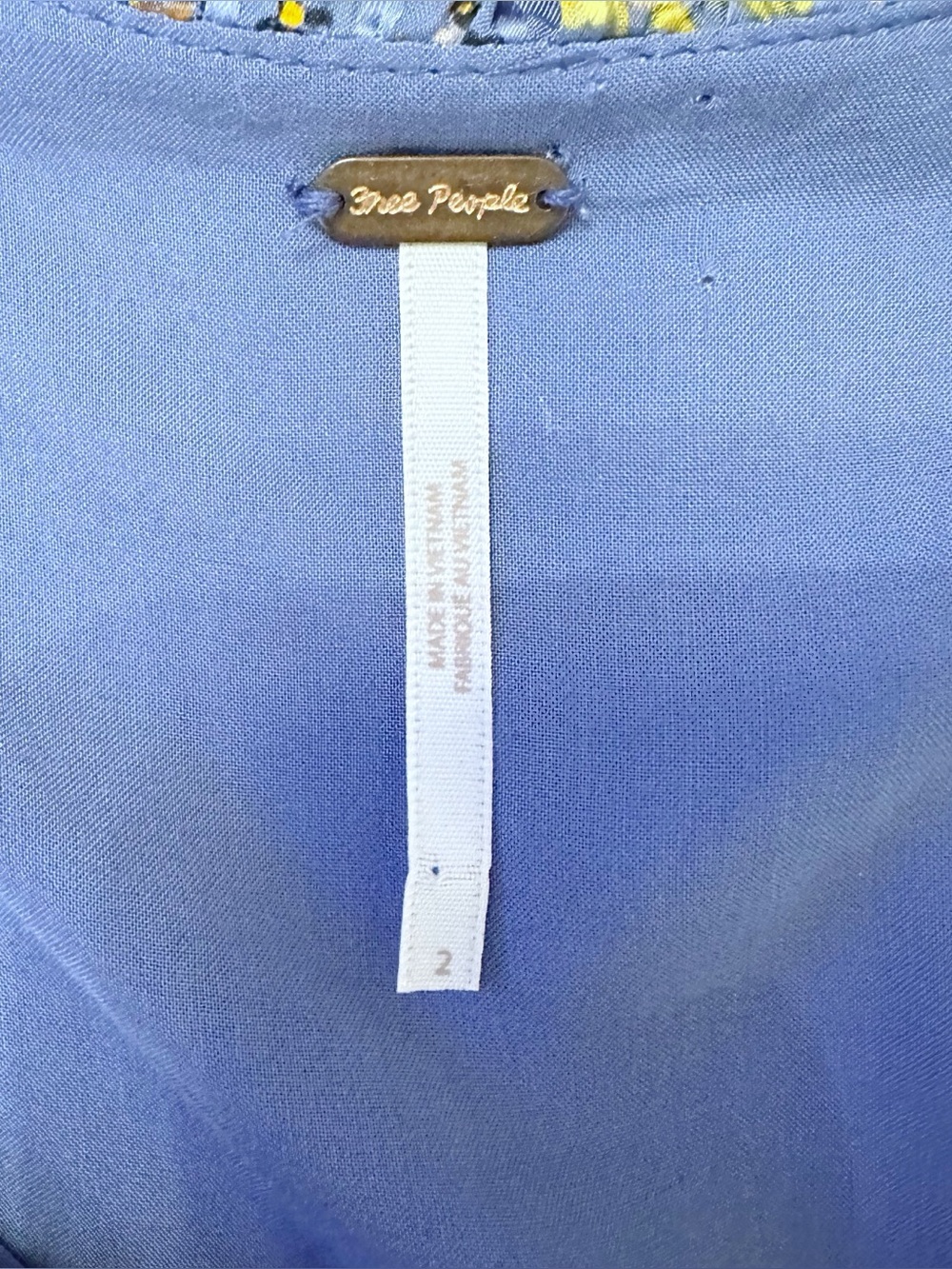 Free People Long Sleeve Empire Mini Dress Blue Size 2 - Picture 12 of 13